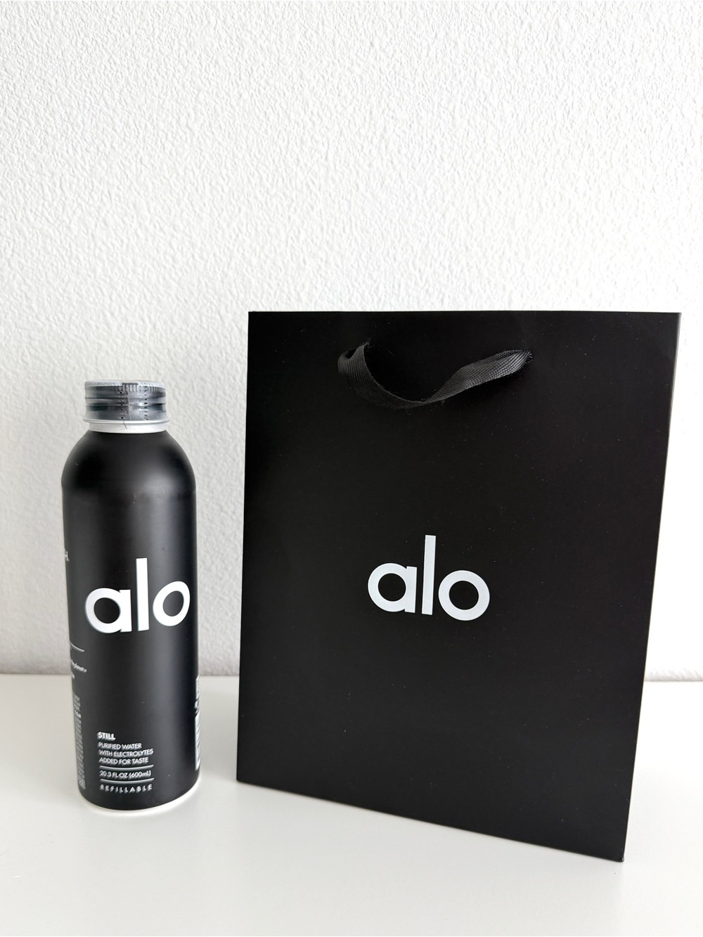 Alo Yoga Refillable Water Bottle & Shopping Bag New